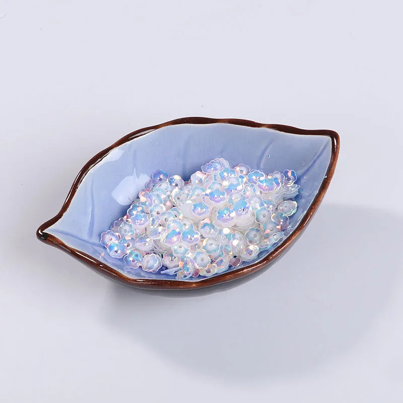 6mm/8mm/10mm Plum Flower Shapes Sequins Paillettes Sewing Craft, White Series Embellishment Findings,Women Garments Accessories