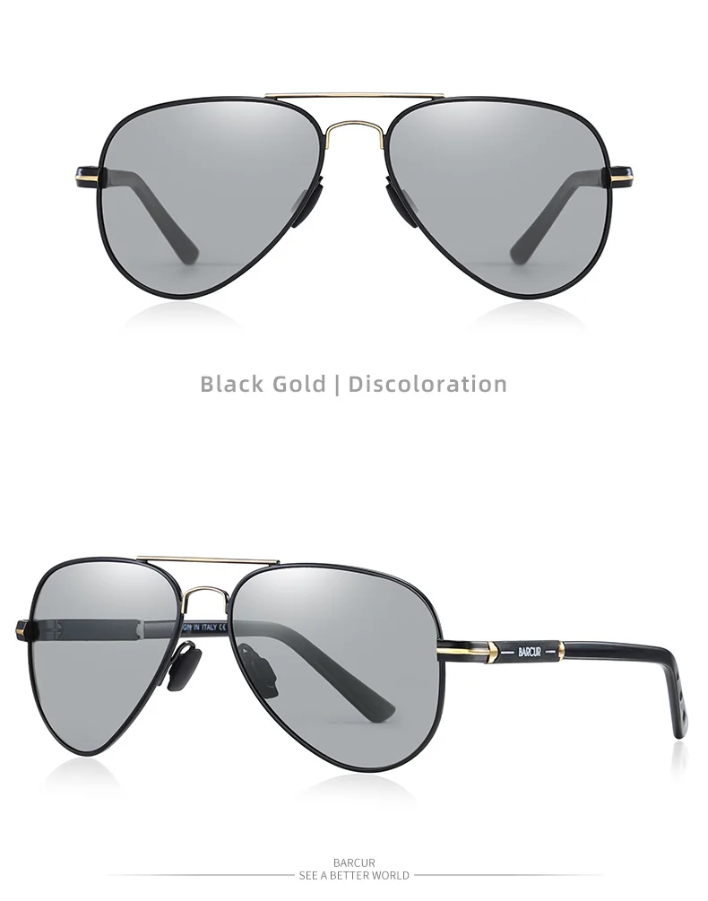 BARCUR Polarized Mens Sunglasses Pilot Sun Glasses for Men accessories Driving Fishing Hiking Eyewear Oculos Gafas De Sol