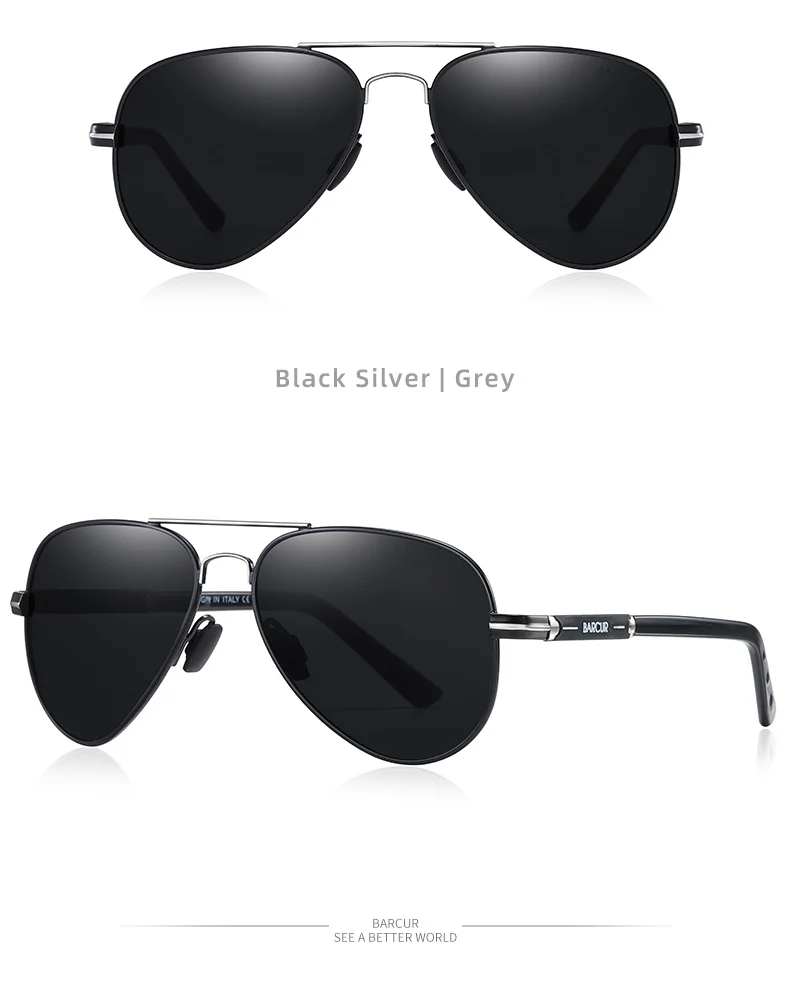 BARCUR Polarized Mens Sunglasses Pilot Sun Glasses for Men accessories Driving Fishing Hiking Eyewear Oculos Gafas De Sol