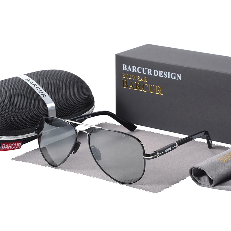 BARCUR Polarized Mens Sunglasses Pilot Sun Glasses for Men accessories Driving Fishing Hiking Eyewear Oculos Gafas De Sol