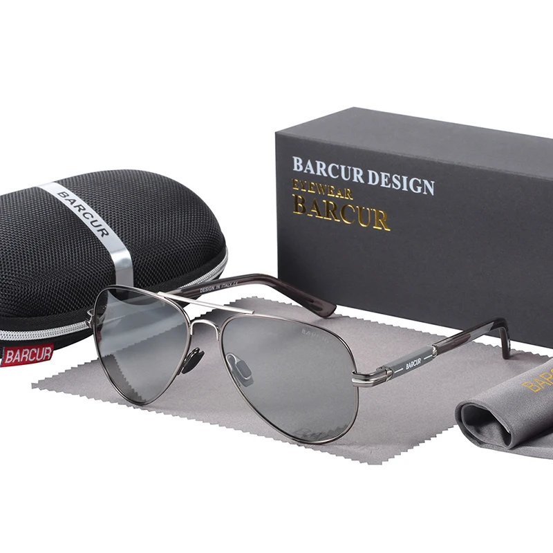 BARCUR Polarized Mens Sunglasses Pilot Sun Glasses for Men accessories Driving Fishing Hiking Eyewear Oculos Gafas De Sol