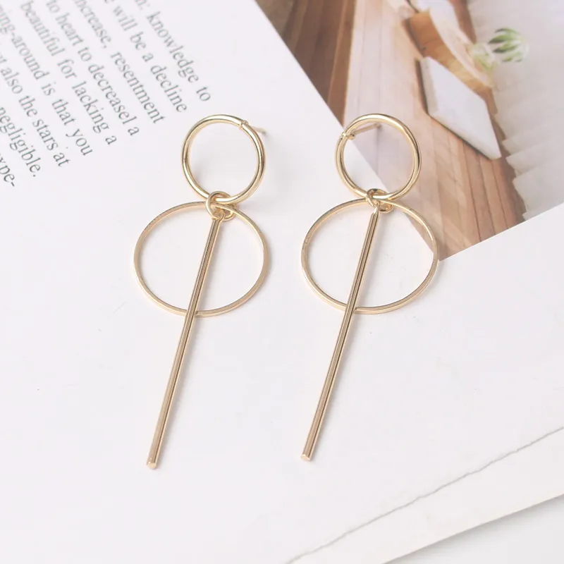 Exaggerated Hollow Geometric Pendants Drop Earrings for Women Big Personality Simple Dangle Earring Long boucle d'oreille