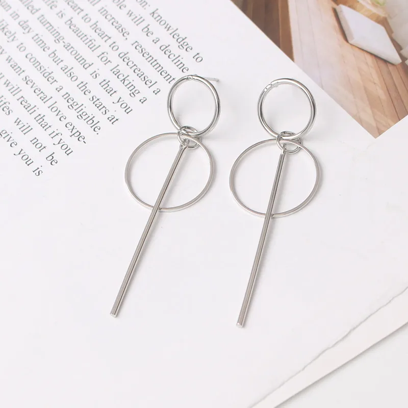 Exaggerated Hollow Geometric Pendants Drop Earrings for Women Big Personality Simple Dangle Earring Long boucle d'oreille
