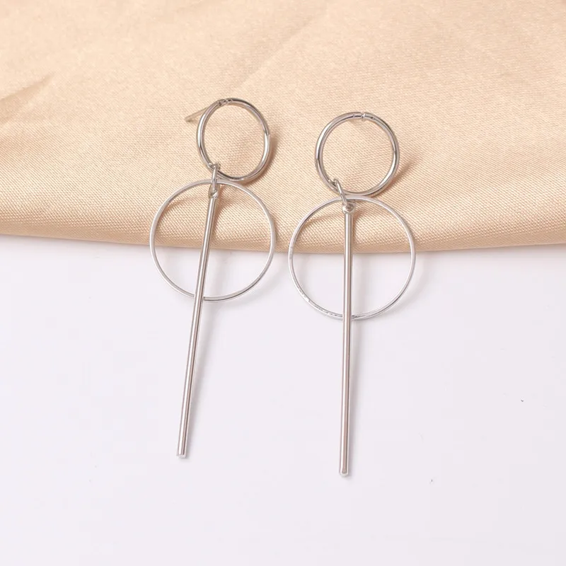 Exaggerated Hollow Geometric Pendants Drop Earrings for Women Big Personality Simple Dangle Earring Long boucle d'oreille