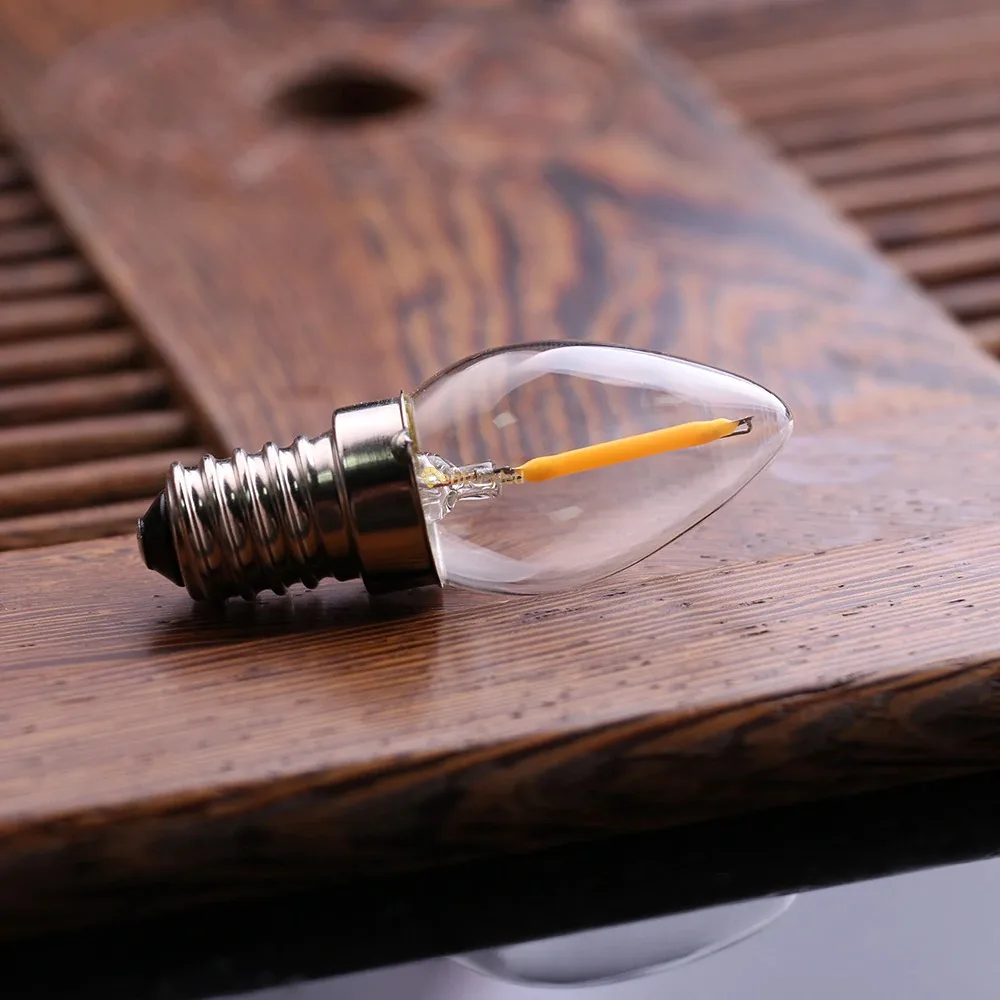 GANRILAND LED Candle Bulbs E12 E14 Dimmable C7 T22G 1W Decorative Light 110V US 220V EU Warm White Ampoule Lamp for Decor