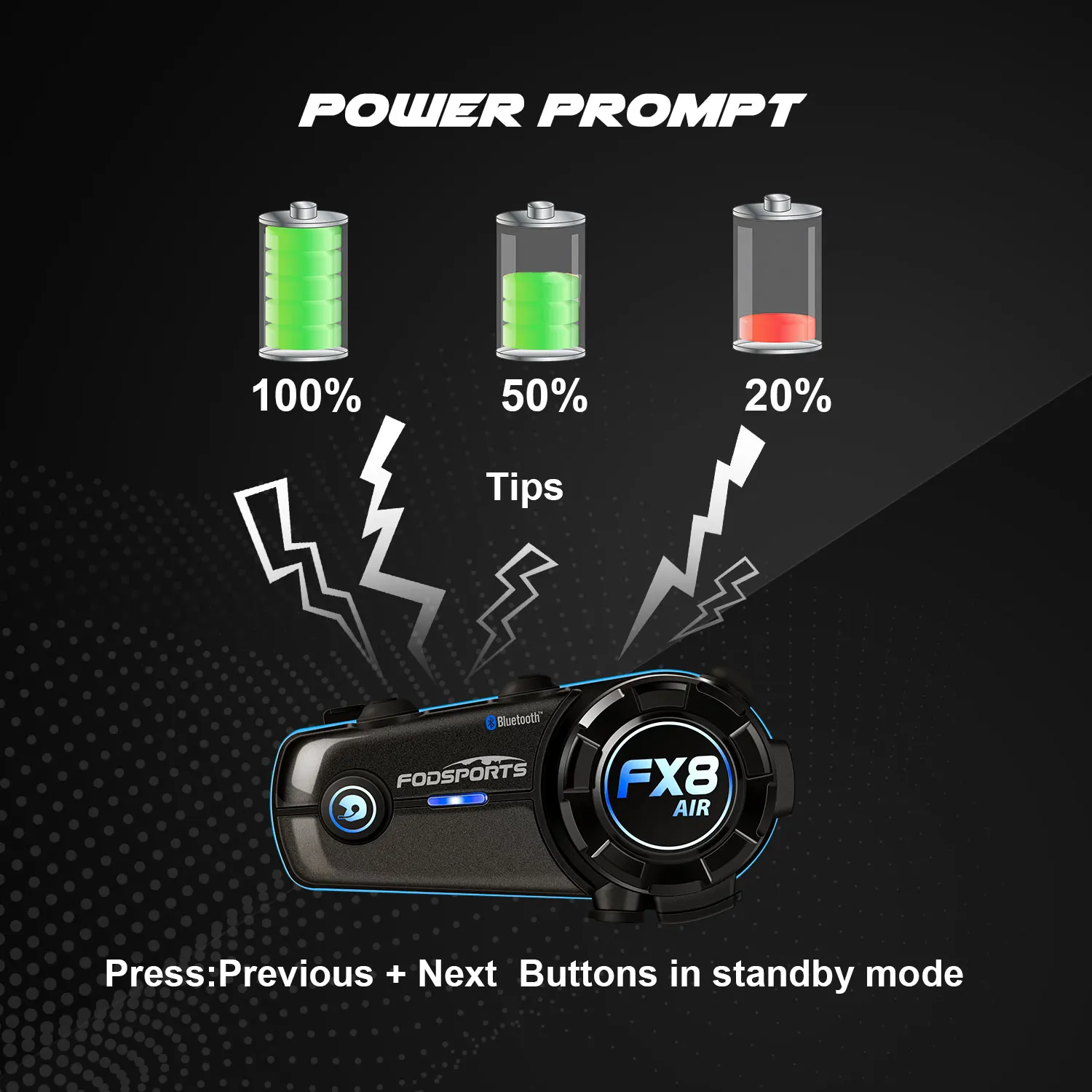 Fodsports Motorcycle Intercom FX8 Air Helmet Bluetooth Headset for 4 Riders Interphone FM Radio Commutator Moto Intercomunicador