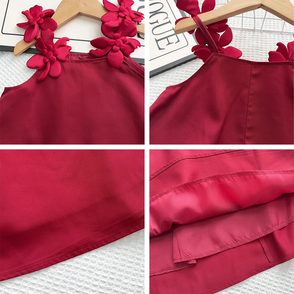 Bear Leader Cut-out Design Girl's Dress 2026 Summer Little Girl Fashion Sling White Holiday Medium Length Vest Dress Girls Dress