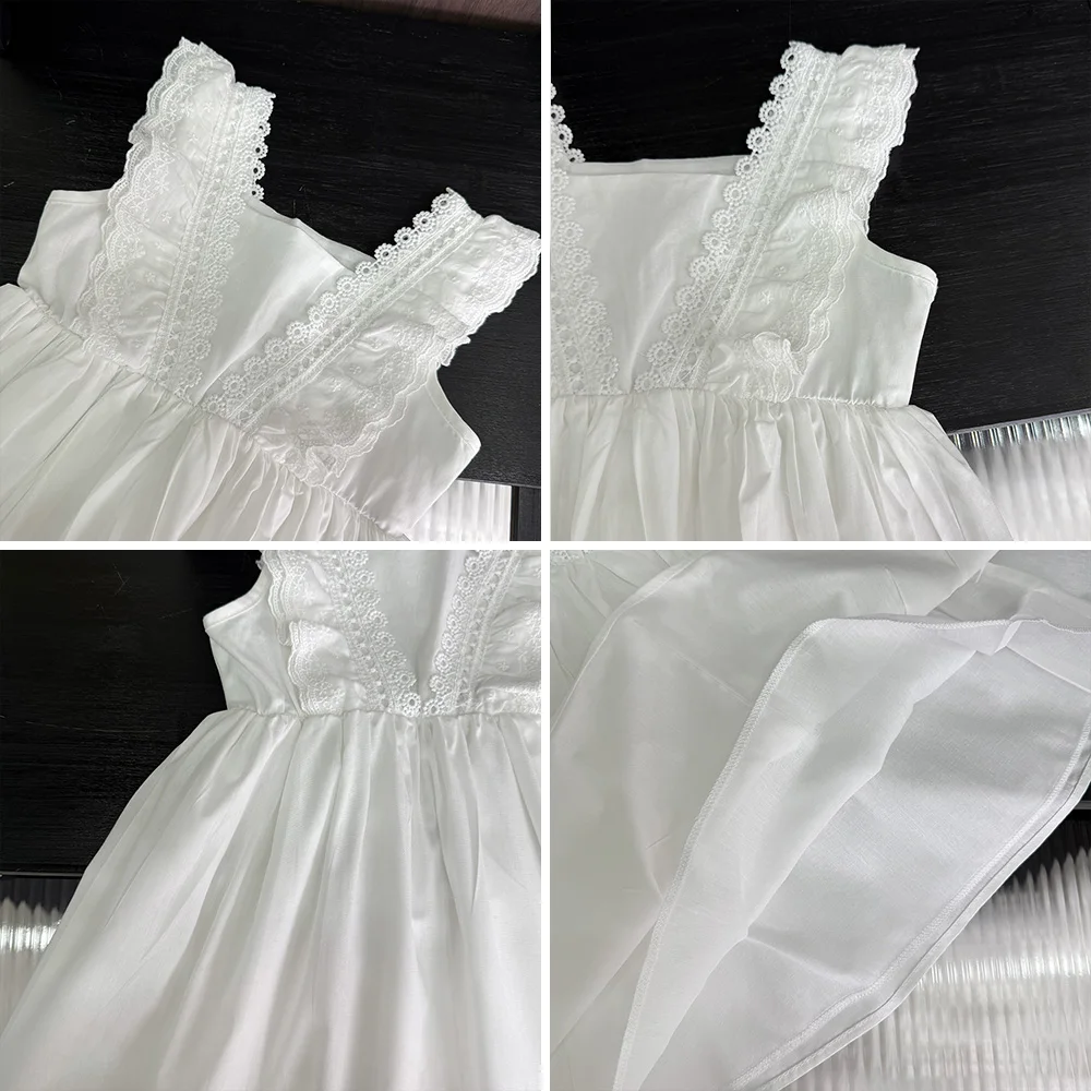 Bear Leader Cut-out Design Girl's Dress 2026 Summer Little Girl Fashion Sling White Holiday Medium Length Vest Dress Girls Dress