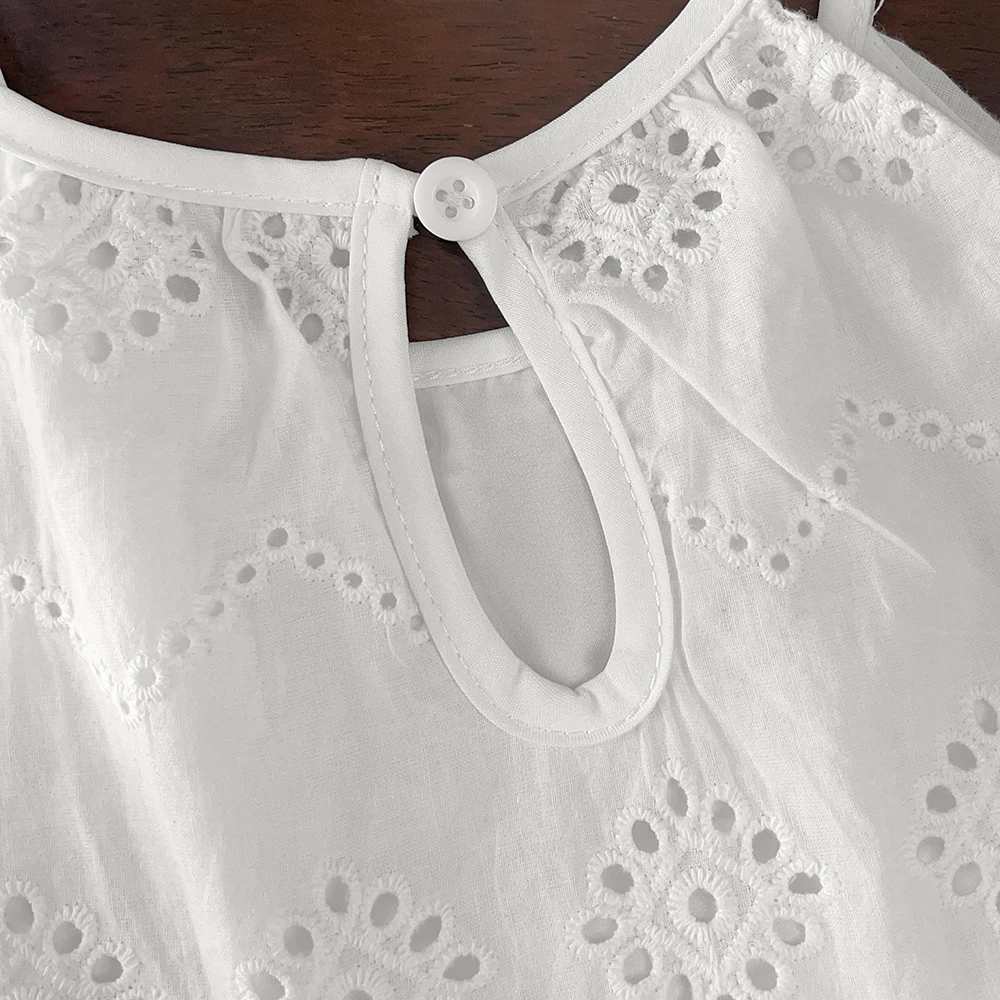 Bear Leader Cut-out Design Girl's Dress 2026 Summer Little Girl Fashion Sling White Holiday Medium Length Vest Dress Girls Dress