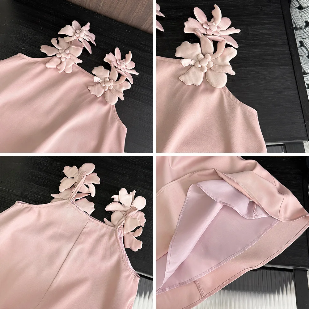 Bear Leader Cut-out Design Girl's Dress 2026 Summer Little Girl Fashion Sling White Holiday Medium Length Vest Dress Girls Dress
