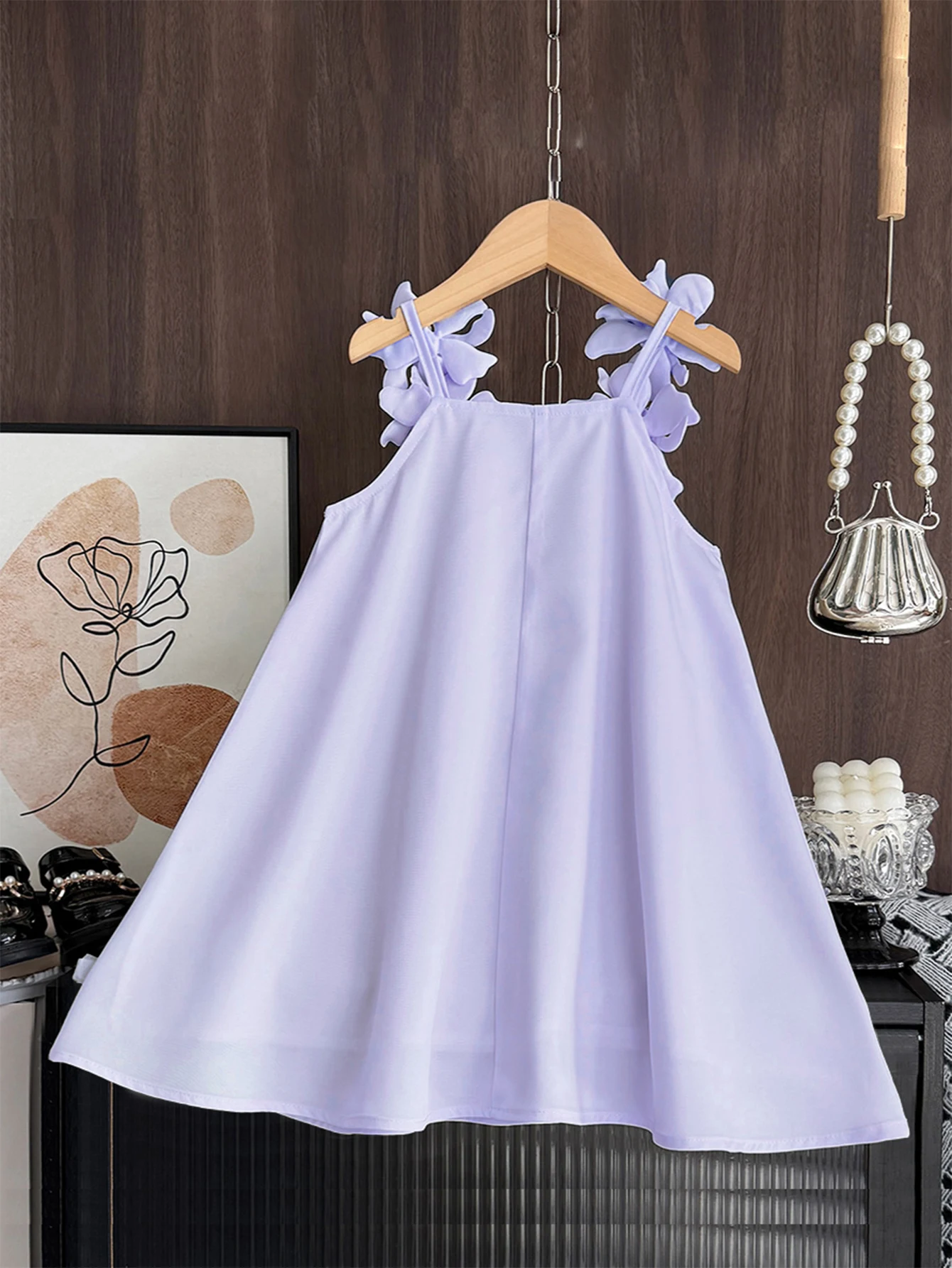 Bear Leader Cut-out Design Girl's Dress 2026 Summer Little Girl Fashion Sling White Holiday Medium Length Vest Dress Girls Dress
