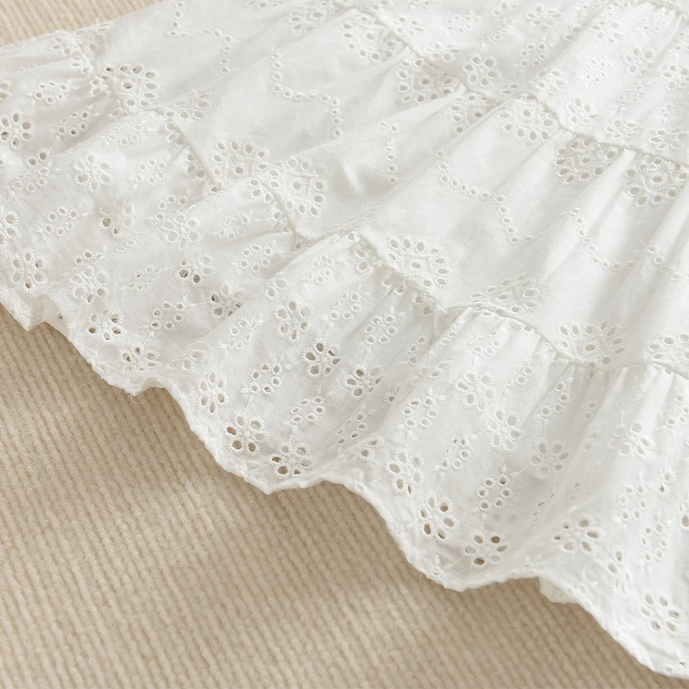 Bear Leader Cut-out Design Girl's Dress 2026 Summer Little Girl Fashion Sling White Holiday Medium Length Vest Dress Girls Dress