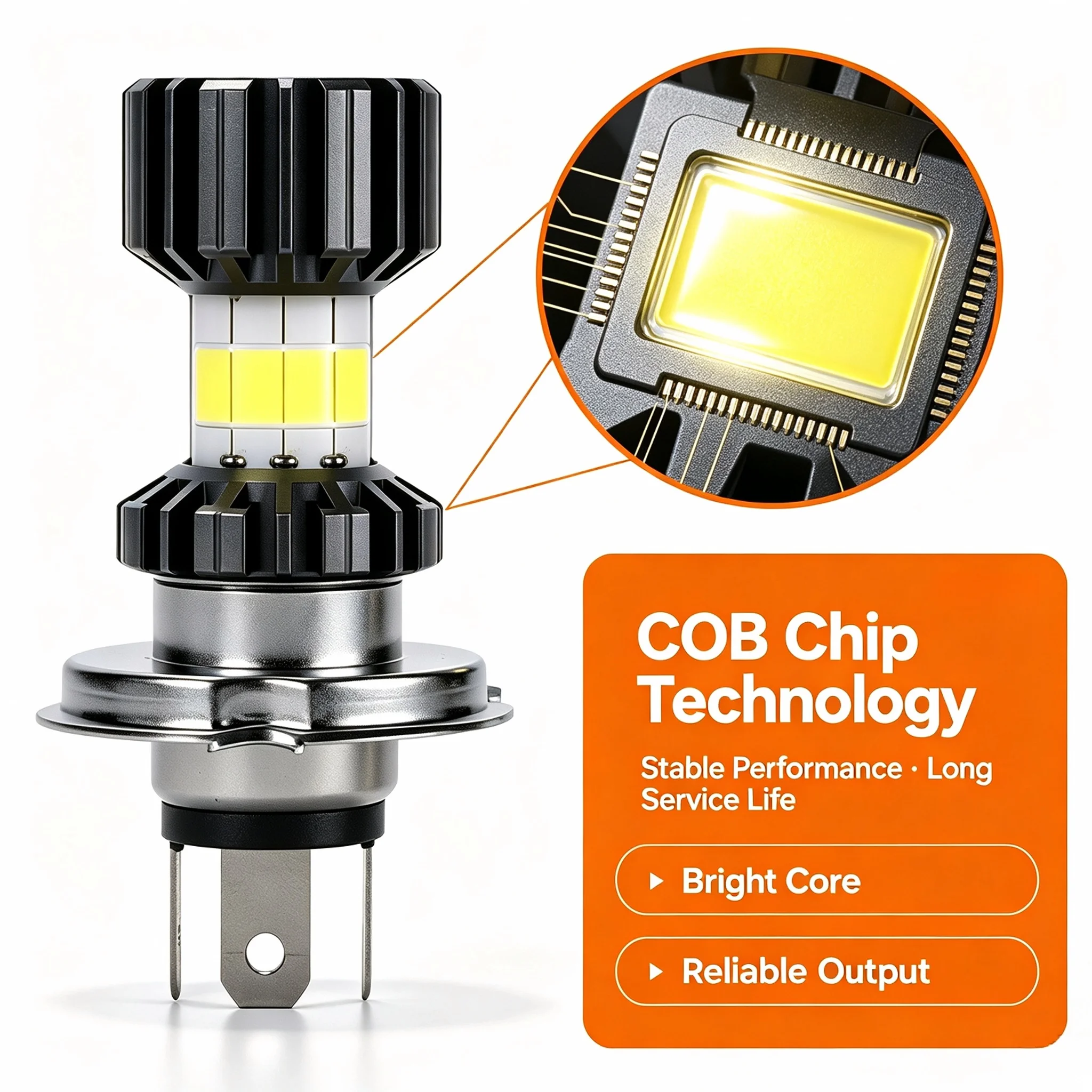 H4 LED Moto H6 BA20D 69000LMLED Motorcycle Headlight Bulbs 8 Sides COB White 6000K Hi Lo Lamp Scooter Accessories Fog Lights 12V