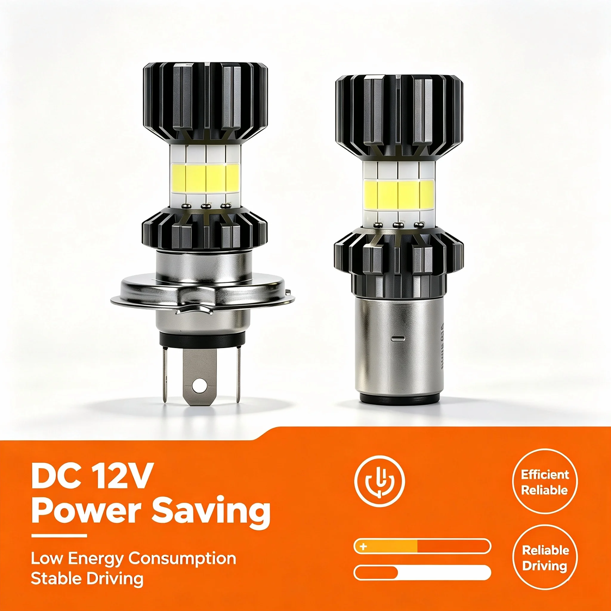 H4 LED Moto H6 BA20D 69000LMLED Motorcycle Headlight Bulbs 8 Sides COB White 6000K Hi Lo Lamp Scooter Accessories Fog Lights 12V
