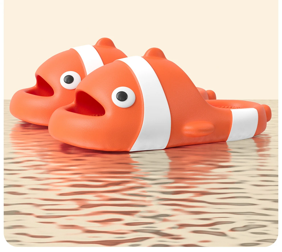 Cute Clownfish Slippers Men Women House fish Shoes Platform Soft EVA Indoor Outdoor Summer Beach Slides Anti Slip Funny Footwear