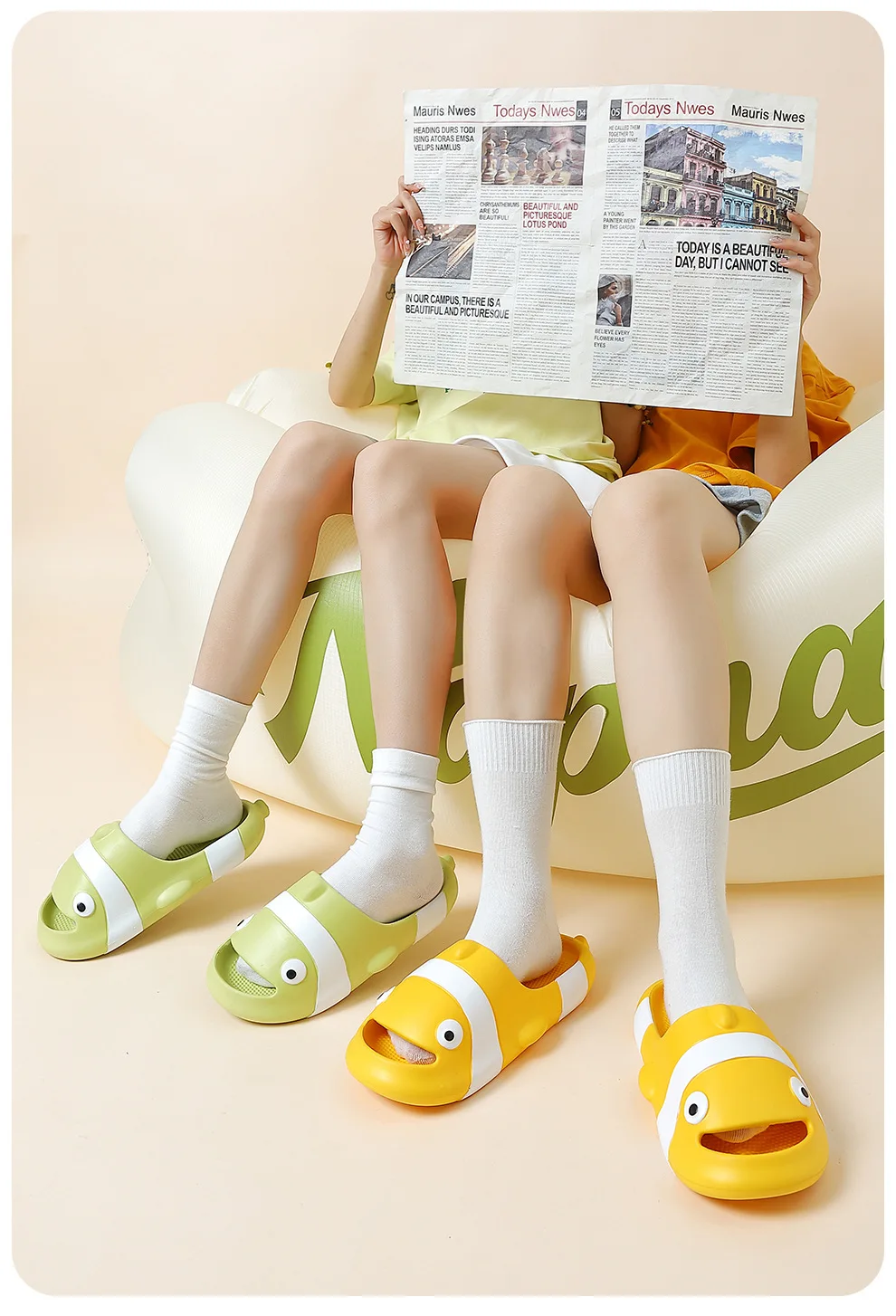 Cute Clownfish Slippers Men Women House fish Shoes Platform Soft EVA Indoor Outdoor Summer Beach Slides Anti Slip Funny Footwear