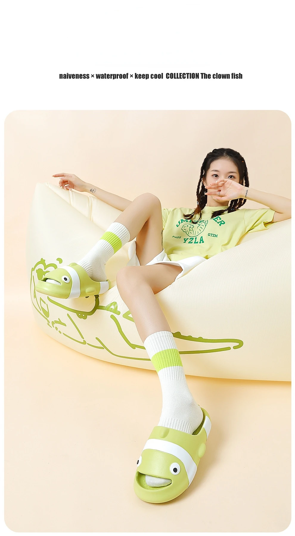Cute Clownfish Slippers Men Women House fish Shoes Platform Soft EVA Indoor Outdoor Summer Beach Slides Anti Slip Funny Footwear