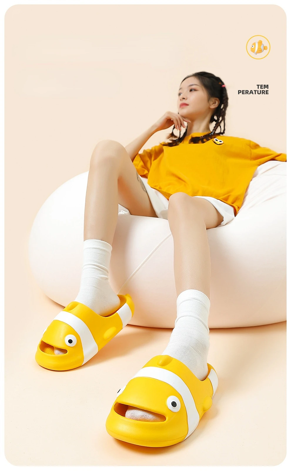 Cute Clownfish Slippers Men Women House fish Shoes Platform Soft EVA Indoor Outdoor Summer Beach Slides Anti Slip Funny Footwear