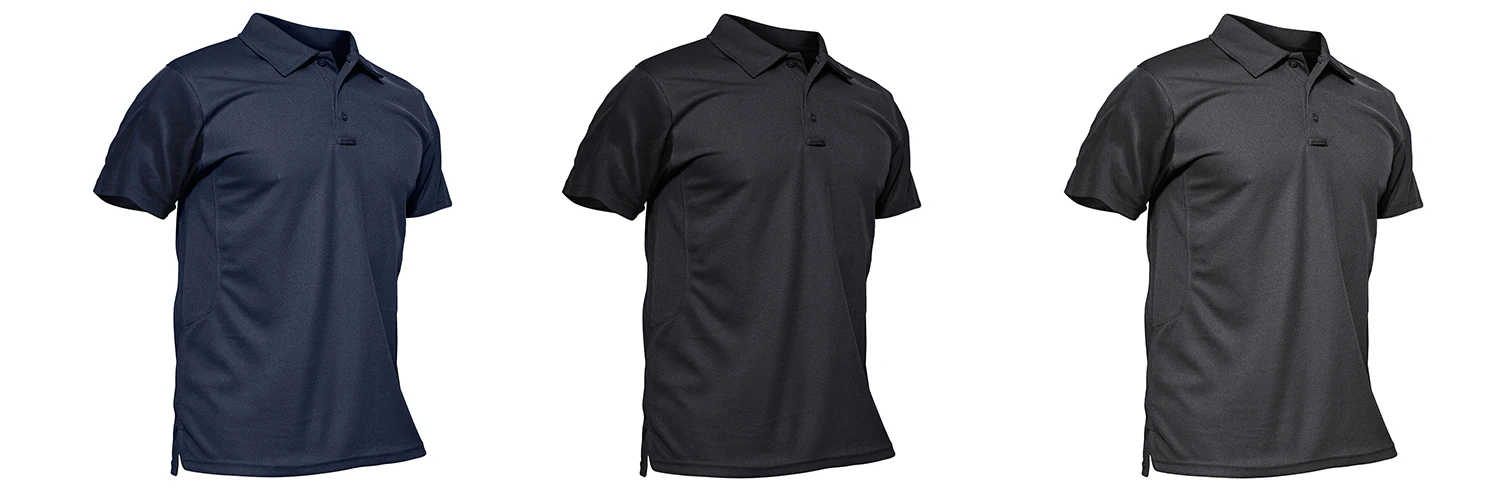 TACVASEN Summer Colorful Fashion Polo Tee Shirts Men's Short Sleeve T-shirt Quick Dry Army Team Work Green T-Shirt Tops Clothing