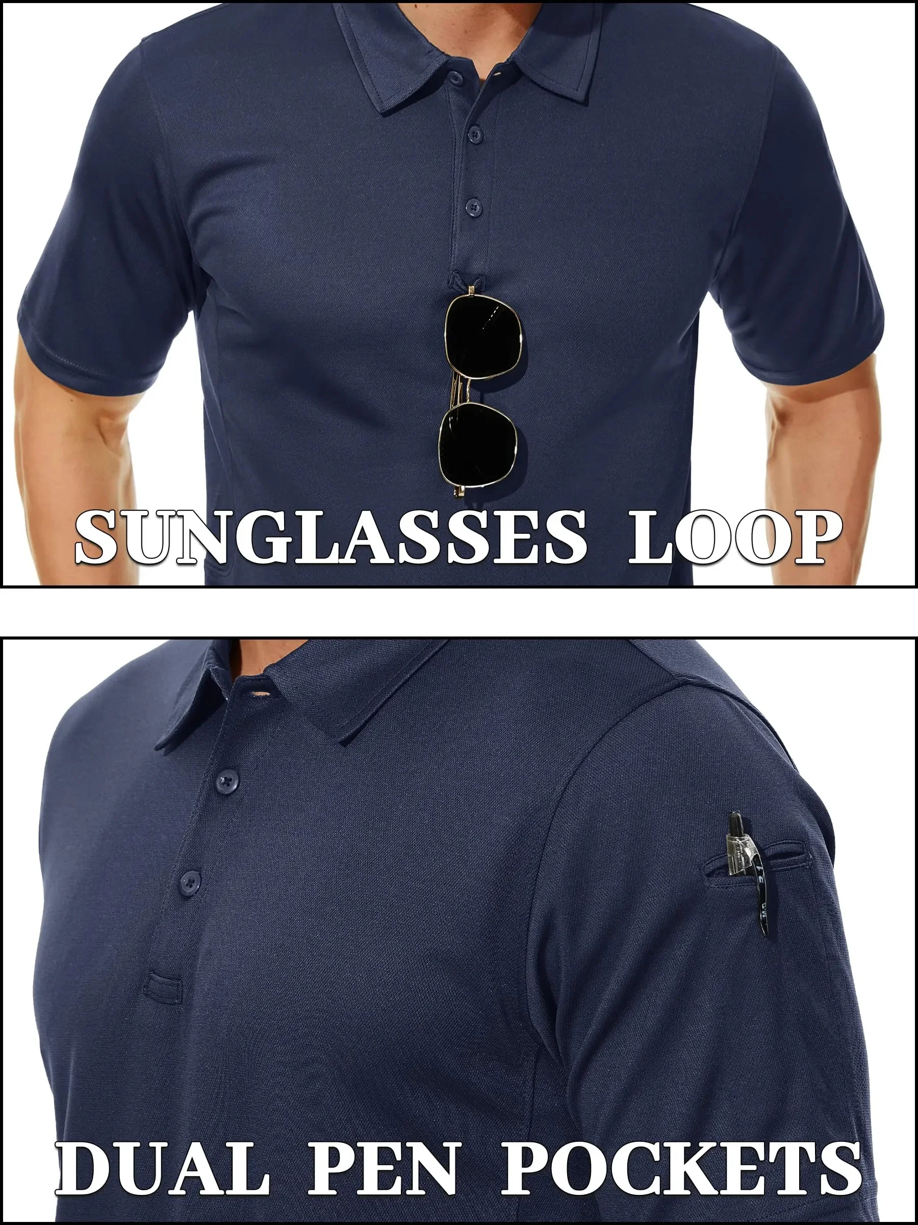 TACVASEN Summer Colorful Fashion Polo Tee Shirts Men's Short Sleeve T-shirt Quick Dry Army Team Work Green T-Shirt Tops Clothing