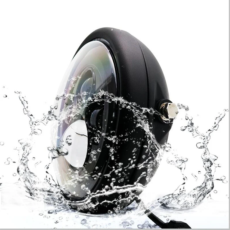 Universal 7" Led Motorcycle Headlight DRL H4 Headlamp For Honda Yamaha Suzuki Victory Kawasaki 7.5 Inch Lamp Housing Accessories