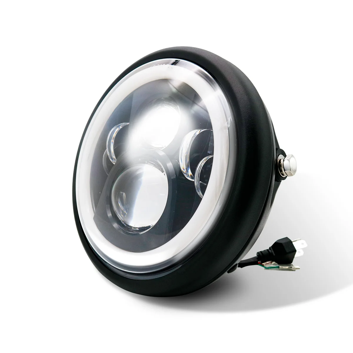 Universal 7" Led Motorcycle Headlight DRL H4 Headlamp For Honda Yamaha Suzuki Victory Kawasaki 7.5 Inch Lamp Housing Accessories