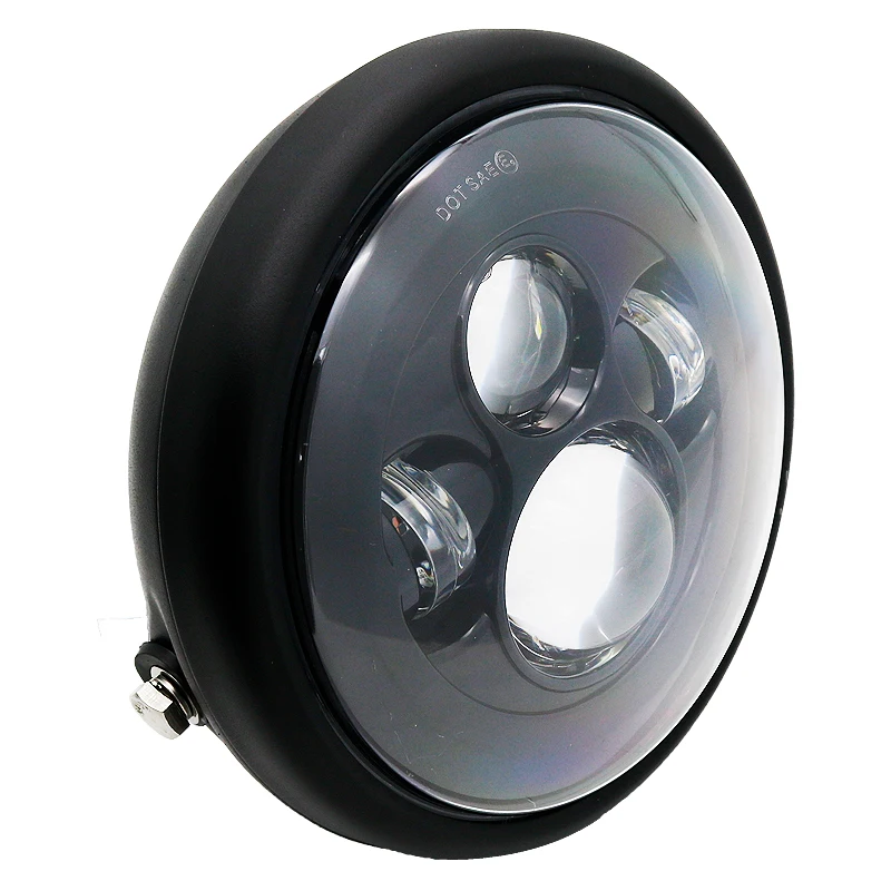 Universal 7" Led Motorcycle Headlight DRL H4 Headlamp For Honda Yamaha Suzuki Victory Kawasaki 7.5 Inch Lamp Housing Accessories