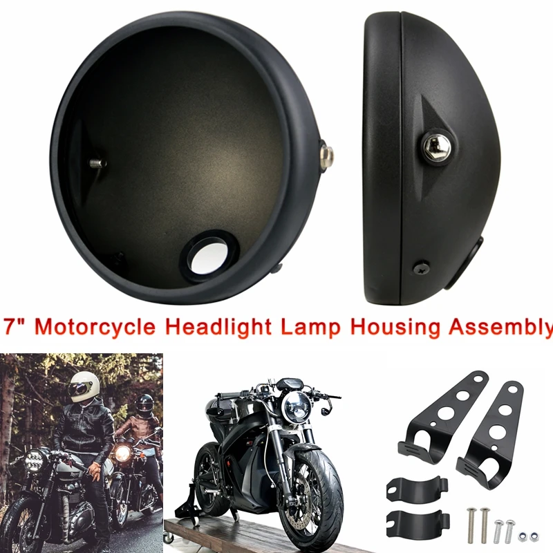 Universal 7" Led Motorcycle Headlight DRL H4 Headlamp For Honda Yamaha Suzuki Victory Kawasaki 7.5 Inch Lamp Housing Accessories