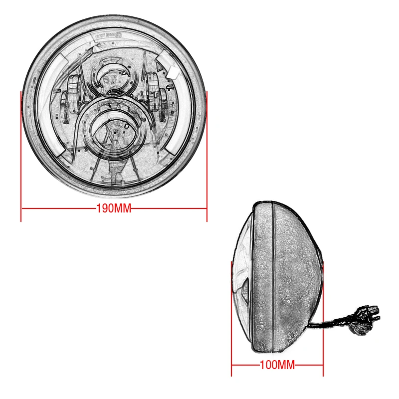 Universal 7" Led Motorcycle Headlight DRL H4 Headlamp For Honda Yamaha Suzuki Victory Kawasaki 7.5 Inch Lamp Housing Accessories