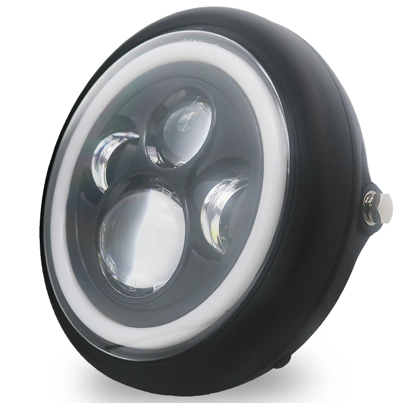 Universal 7" Led Motorcycle Headlight DRL H4 Headlamp For Honda Yamaha Suzuki Victory Kawasaki 7.5 Inch Lamp Housing Accessories