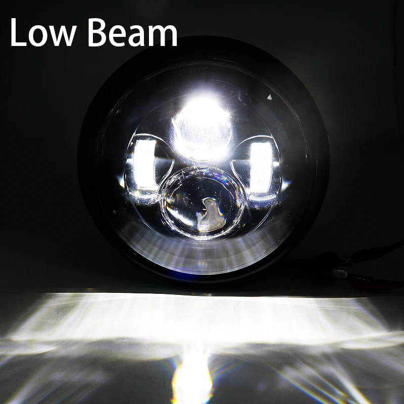 Universal 7" Led Motorcycle Headlight DRL H4 Headlamp For Honda Yamaha Suzuki Victory Kawasaki 7.5 Inch Lamp Housing Accessories