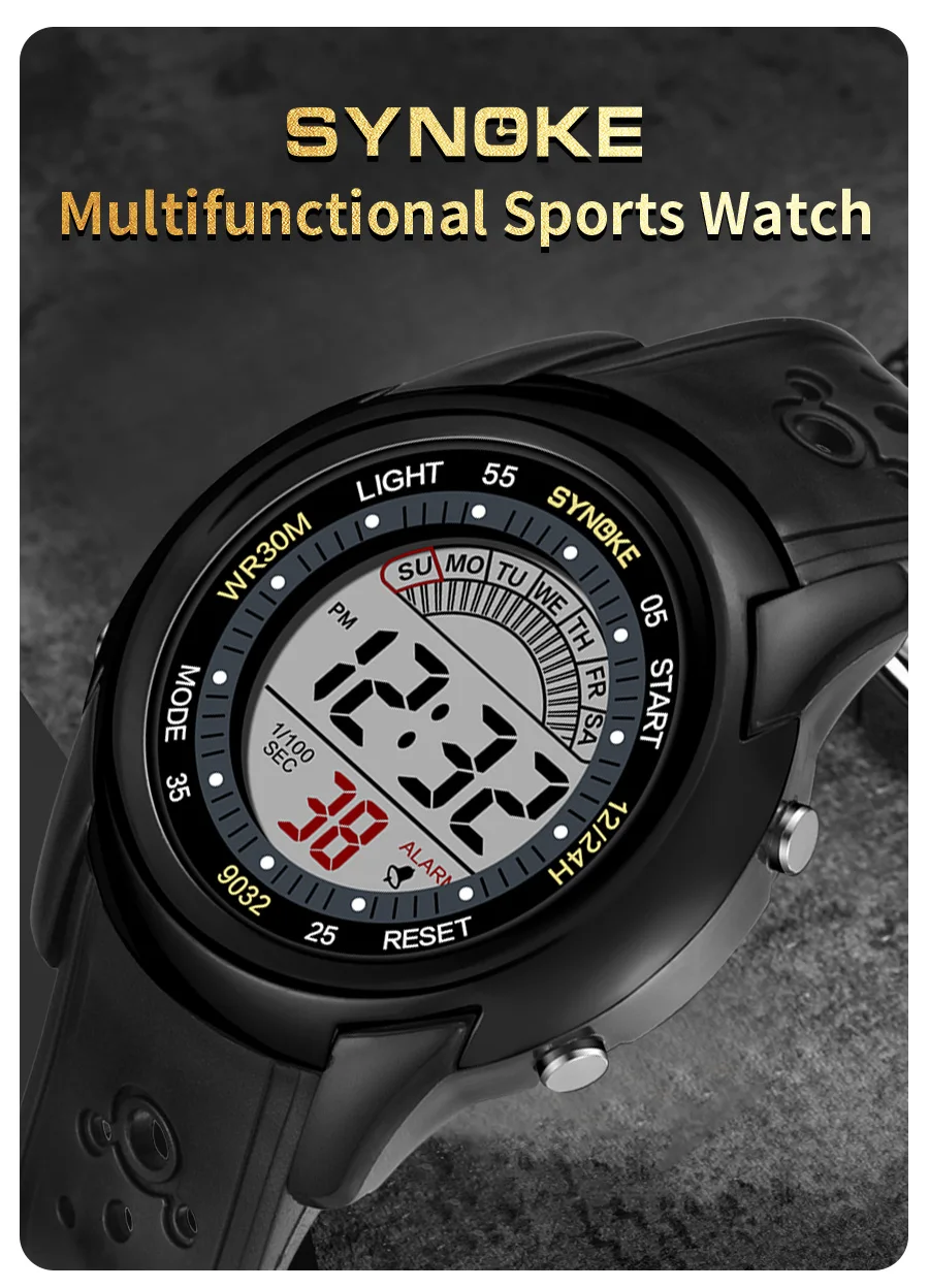 SYNOKE Electronic Watch For Mans Sport Watch Multifunction Sports Waterproof Luminous LED Digital Watch Boy Student Fashion