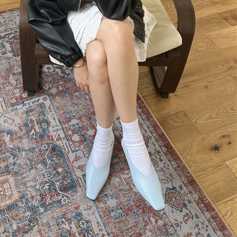 SUOJIALUN Autumn Women Pumps Shoes Fashion Shallow Slip On Ladies Eelgant Single Shoes Square High Heel Outdoor Dress Pumps