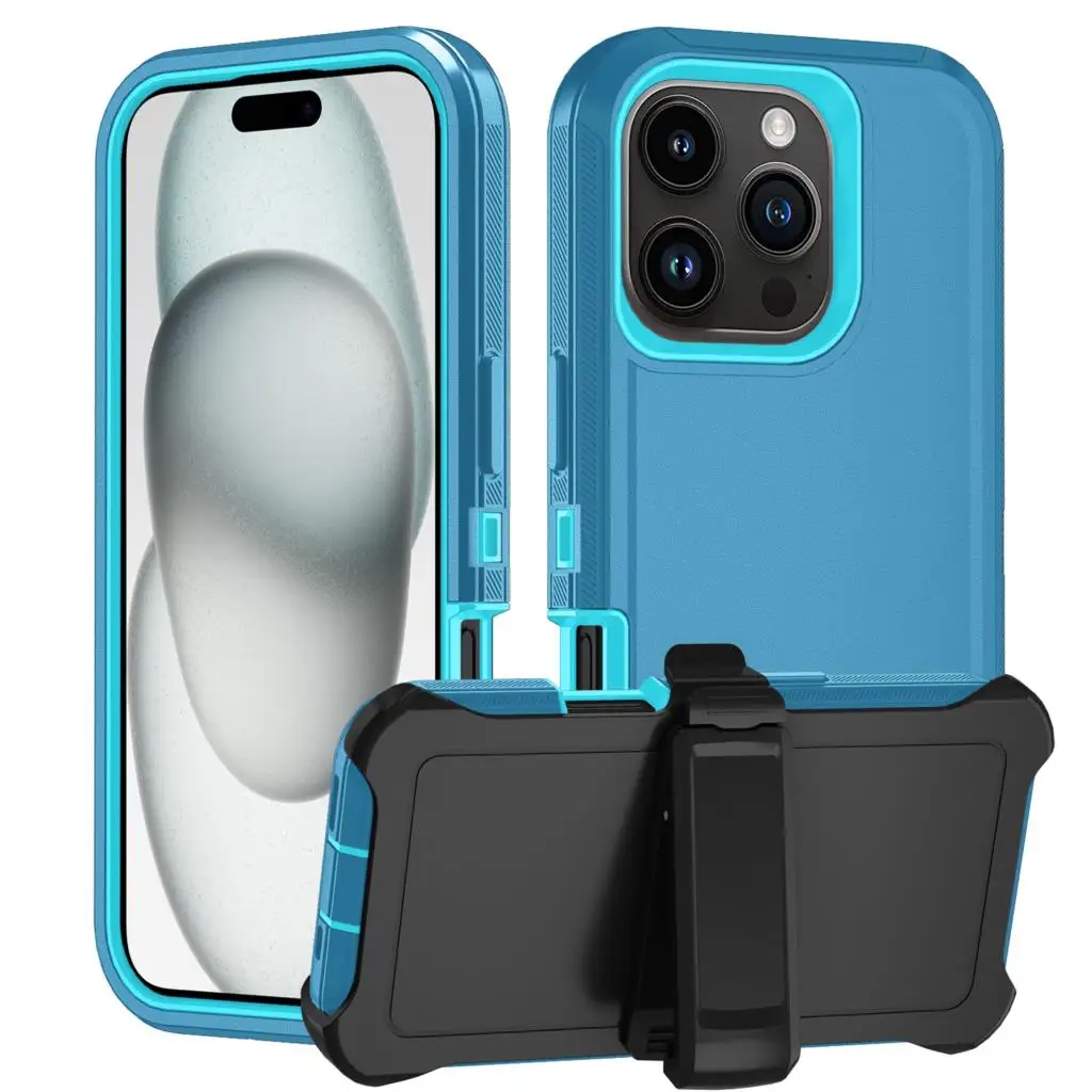 Armor Shockproof Defender Phone Case For iphone 11 12 13 14 15 Pro Max X XS XR XSMAX 7 8 Plus SE2 SE4 Hard PC+TPU Back Cover
