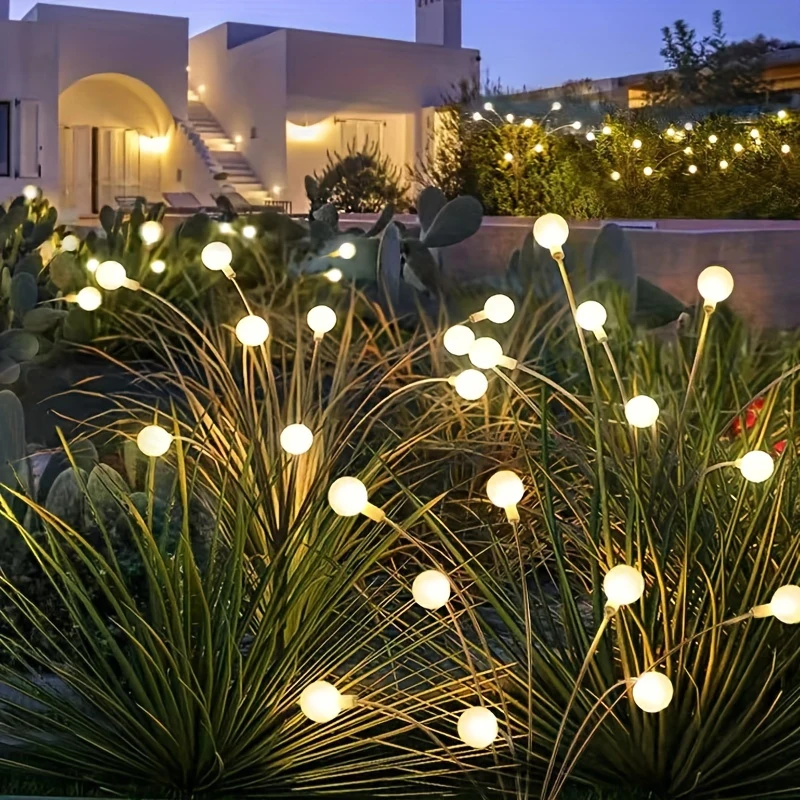 Garden Lights-New Upgraded Solar Powered Firefly Lights Outdoor Waterproof Vibran Garden Lights for Decorationi