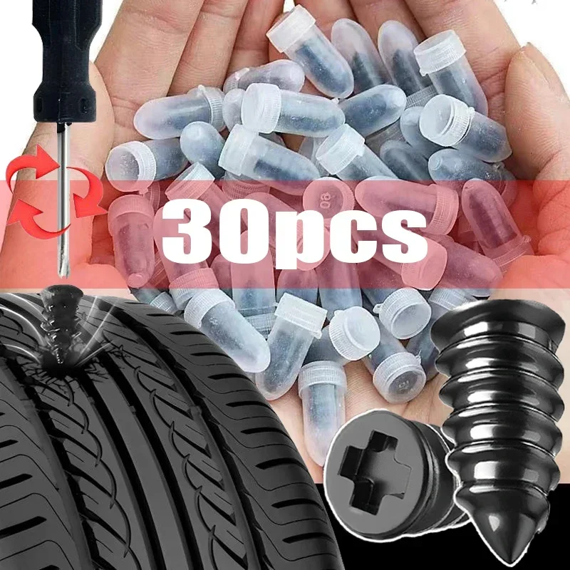 Universal Vacuum Tyre Repair Nail Kit Tubeless Tire Puncture Screw Fix Car Motorcycle ATV Patch Set