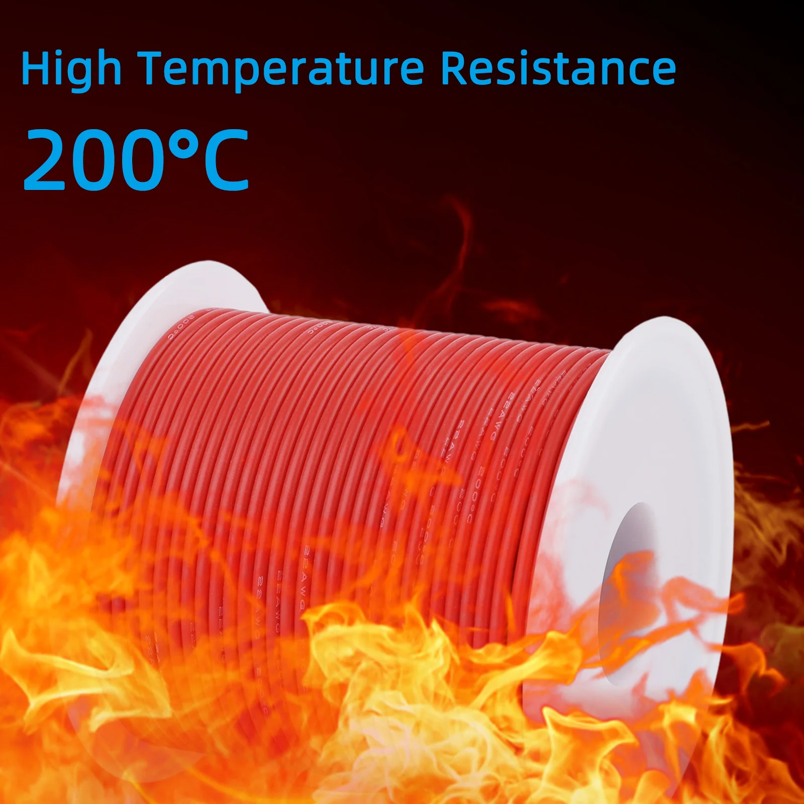 22AWG Electric Wire Flexible Silicone Wires 22 Gauge Stranded Tinned Copper Wire 5 Colors 16.4ft/5m Each or 32.8ft/10m Each