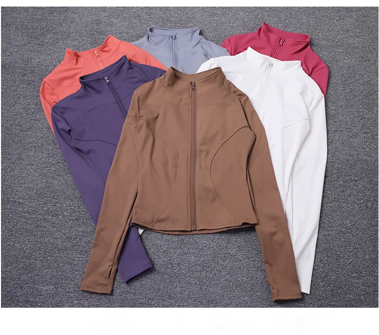 Women Sport Jacket Long Sleeve Shirt Workout Coat Gym Training Clothing Yoga Sportswear