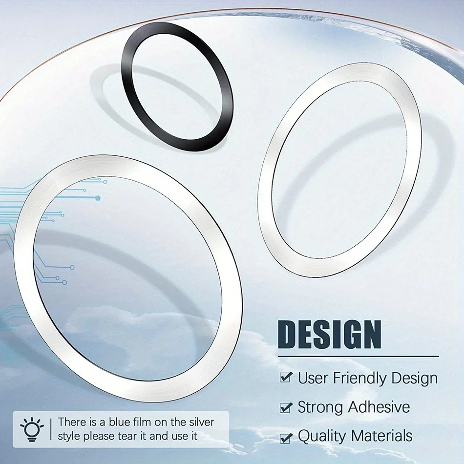 10PCS for Magsafe Magnetic Plate Ring Universal Stickers Support Wireless Charger Metal Plate Sheet for iPhone Samsung Xiaomi