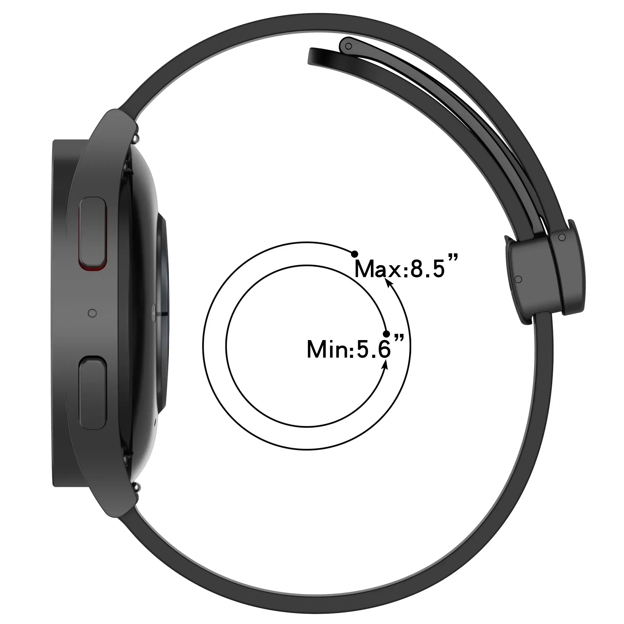 20mm 22mm Strap for Samsung Galaxy Watch 6/4/5 Pro/Classic/Gear S3/Active 2 Sport Silicone Magnetic Buckle Huawei GT 2 2e 3 Band