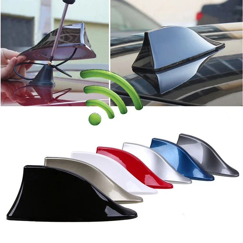Car Radio Shark Fin Car Shark Antenna Radio FM Signal Design for All Automobiles Aerials Auto Exterior Styling Replacement Parts