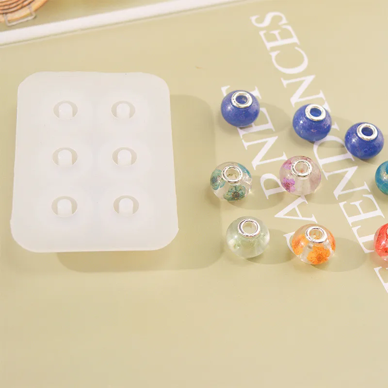 SNASAN Silicone Mold For 12mm 16mm Beads With Big Hole Jewelry Making Necklace Bracelet Bead Epoxy Resin Silicone Mould Handmade