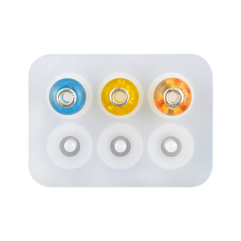 SNASAN Silicone Mold For 12mm 16mm Beads With Big Hole Jewelry Making Necklace Bracelet Bead Epoxy Resin Silicone Mould Handmade