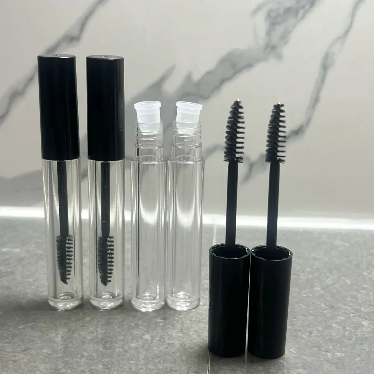 6pcs/lot 3ml/0.8ml Plastic Lip Gloss Tube Small Lipstick Tube/Mascara Eyelawith Leakproof Inner Sample Cosmetic Container