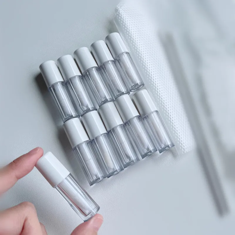6pcs/lot 3ml/0.8ml Plastic Lip Gloss Tube Small Lipstick Tube/Mascara Eyelawith Leakproof Inner Sample Cosmetic Container