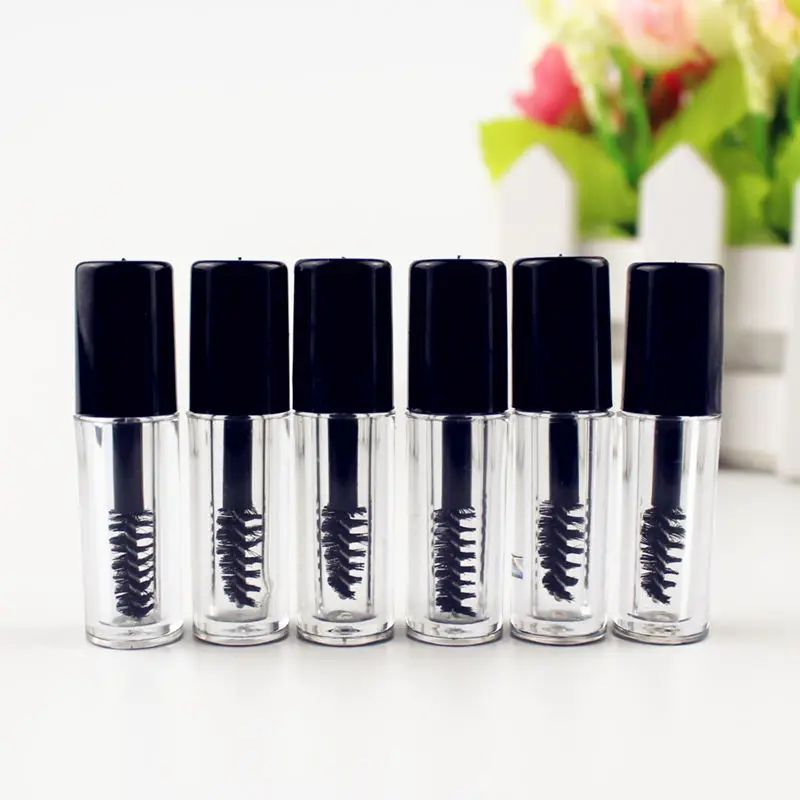 6pcs/lot 3ml/0.8ml Plastic Lip Gloss Tube Small Lipstick Tube/Mascara Eyelawith Leakproof Inner Sample Cosmetic Container