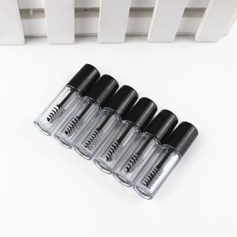 6pcs/lot 3ml/0.8ml Plastic Lip Gloss Tube Small Lipstick Tube/Mascara Eyelawith Leakproof Inner Sample Cosmetic Container