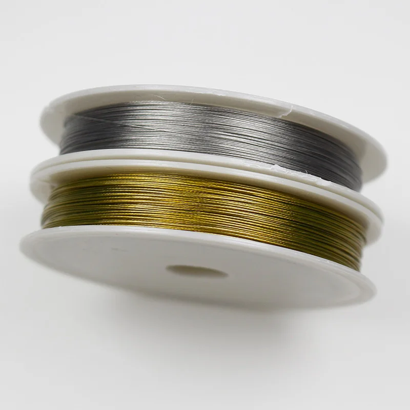 1 Roll Steel/Gold Color Wire Rope 0.3 0.38 0.45 0.5 0.6 0.7 0.8mm Stainless Steel Wire Cords DIY Jewelry Making Accessories