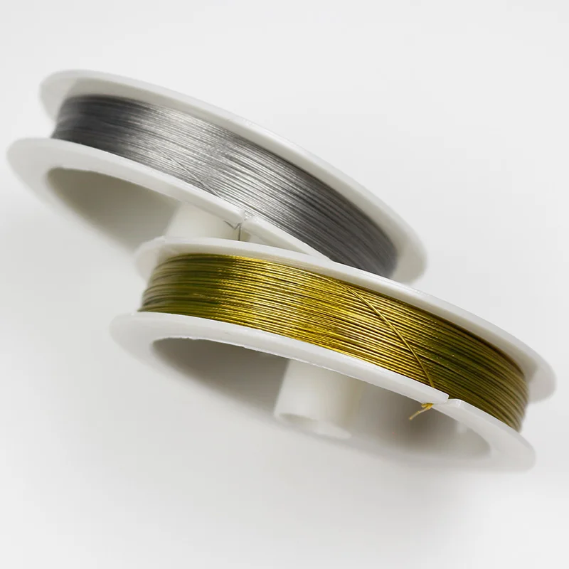 1 Roll Steel/Gold Color Wire Rope 0.3 0.38 0.45 0.5 0.6 0.7 0.8mm Stainless Steel Wire Cords DIY Jewelry Making Accessories