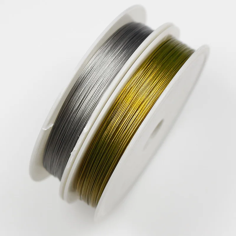 1 Roll Steel/Gold Color Wire Rope 0.3 0.38 0.45 0.5 0.6 0.7 0.8mm Stainless Steel Wire Cords DIY Jewelry Making Accessories